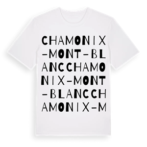 Chamonix-Mont-Blanc ordlek t-shirt – ekologisk bomull t-shirt från Pinshirt