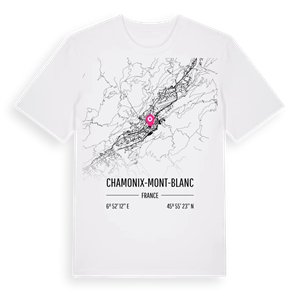 Chamonix-Mont-Blanc karta t-shirt – ekologisk bomull t-shirt från Pinshirt