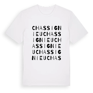 Chassignieu ordlek t-shirt – ekologisk bomull t-shirt från Pinshirt
