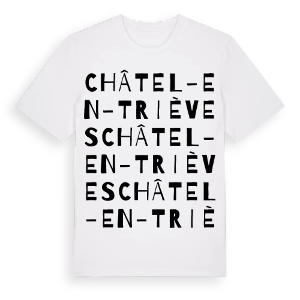 Châtel-en-Trièves ordlek t-shirt – ekologisk bomull t-shirt från Pinshirt