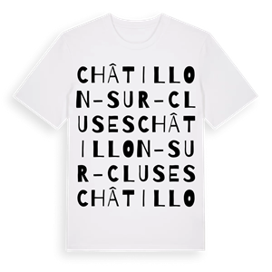 Châtillon-sur-Cluses ordlek t-shirt – ekologisk bomull t-shirt från Pinshirt
