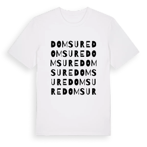 Domsure ordlek t-shirt – ekologisk bomull t-shirt från Pinshirt