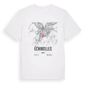 Échirolles karta t-shirt – ekologisk bomull t-shirt från Pinshirt