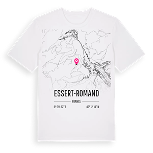 Essert-Romand karta t-shirt – ekologisk bomull t-shirt från Pinshirt