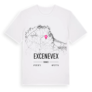 Excenevex karta t-shirt – ekologisk bomull t-shirt från Pinshirt