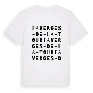 Faverges-de-la-Tour ordlek t-shirt – ekologisk bomull t-shirt från Pinshirt