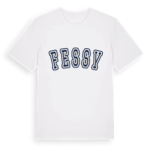 Fessy college t-shirt – ekologisk bomull t-shirt från Pinshirt