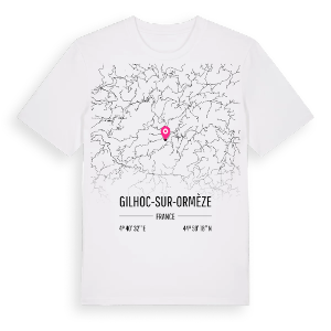 Gilhoc-sur-Ormèze karta t-shirt – ekologisk bomull t-shirt från Pinshirt