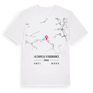 La Chapelle-d'Abondance karta t-shirt – ekologisk bomull t-shirt från Pinshirt