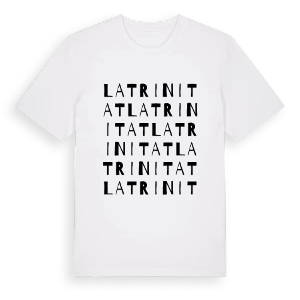 La Trinitat ordlek t-shirt – ekologisk bomull t-shirt från Pinshirt