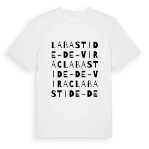 Labastide-de-Virac ordlek t-shirt – ekologisk bomull t-shirt från Pinshirt