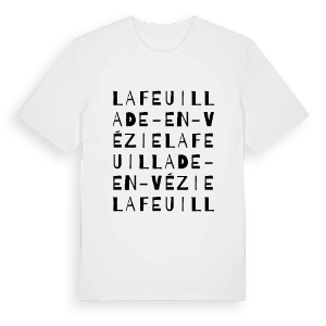 Lafeuillade-en-Vézie ordlek t-shirt – ekologisk bomull t-shirt från PinShirt