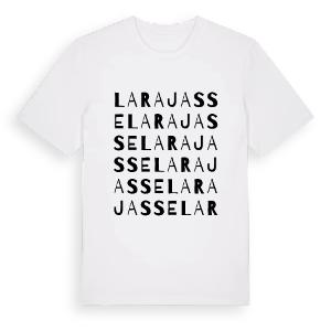 Larajasse ordlek t-shirt – ekologisk bomull t-shirt från Pinshirt