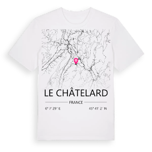 Le Châtelard karta t-shirt – ekologisk bomull t-shirt från Pinshirt