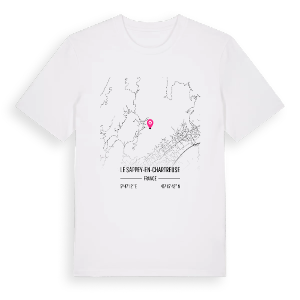 Le Sappey-en-Chartreuse karta t-shirt – ekologisk bomull t-shirt från Pinshirt
