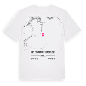 Les Contamines-Montjoie karta t-shirt – ekologisk bomull t-shirt från Pinshirt