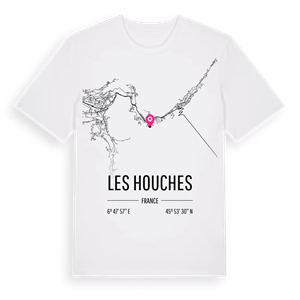 Les Houches karta t-shirt – ekologisk bomull t-shirt från Pinshirt
