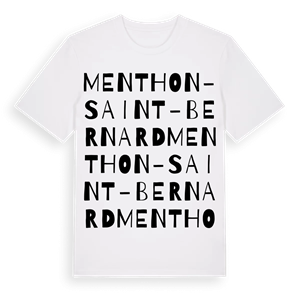 Menthon-Saint-Bernard ordlek t-shirt – ekologisk bomull t-shirt från Pinshirt