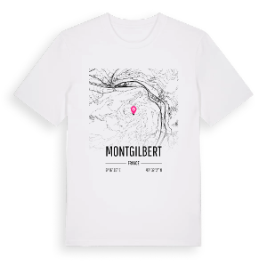 Montgilbert karta t-shirt – ekologisk bomull t-shirt från Pinshirt