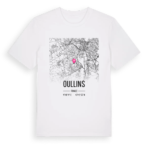 Oullins karta t-shirt – ekologisk bomull t-shirt från Pinshirt