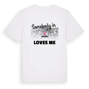 Någon i Oullins älskar mig t-shirt – ekologisk bomull t-shirt från Pinshirt