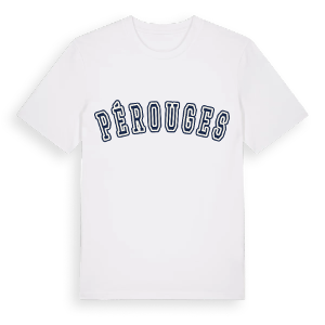 Pérouges college t-shirt – ekologisk bomull t-shirt från Pinshirt