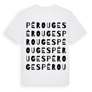 Pérouges ordlek t-shirt – ekologisk bomull t-shirt från Pinshirt