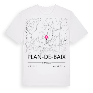 Plan-de-Baix karta t-shirt – ekologisk bomull t-shirt från Pinshirt
