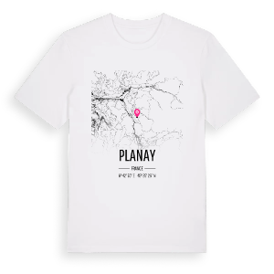 Planay karta t-shirt – ekologisk bomull t-shirt från Pinshirt