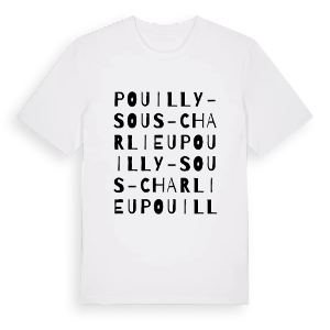 Pouilly-sous-Charlieu ordlek t-shirt – ekologisk bomull t-shirt från Pinshirt