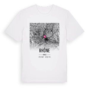 Rhône karta t-shirt – ekologisk bomull t-shirt från Pinshirt