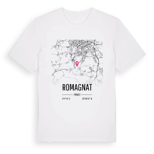 Romagnat karta t-shirt – ekologisk bomull t-shirt från Pinshirt