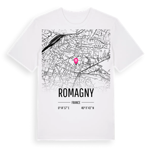 Romagny karta t-shirt – ekologisk bomull t-shirt från Pinshirt