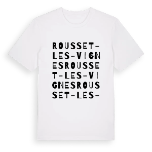Rousset-les-Vignes ordlek t-shirt – ekologisk bomull t-shirt från Pinshirt