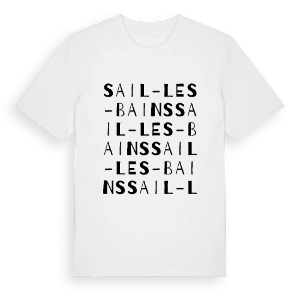 Sail-les-Bains ordlek t-shirt – ekologisk bomull t-shirt från Pinshirt