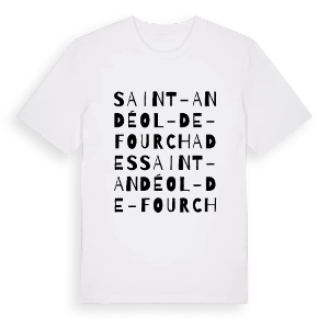 Saint-Andéol-de-Fourchades ordlek t-shirt – ekologisk bomull t-shirt från Pinshirt