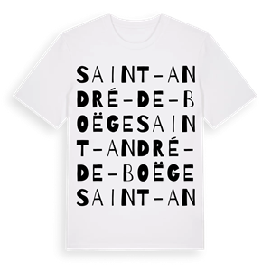 Saint-André-de-Boëge ordlek t-shirt – ekologisk bomull t-shirt från Pinshirt