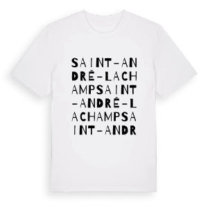 Saint-André-Lachamp ordlek t-shirt – ekologisk bomull t-shirt från Pinshirt
