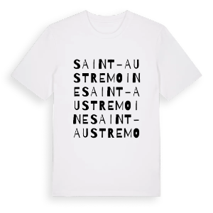 Saint-Austremoine ordlek t-shirt – ekologisk bomull t-shirt från Pinshirt