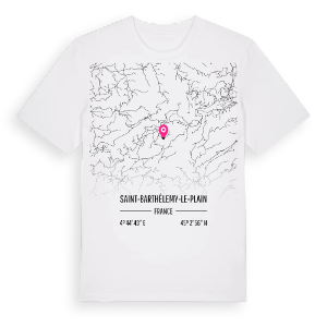 Saint-Barthélemy-le-Plain karta t-shirt – ekologisk bomull t-shirt från Pinshirt