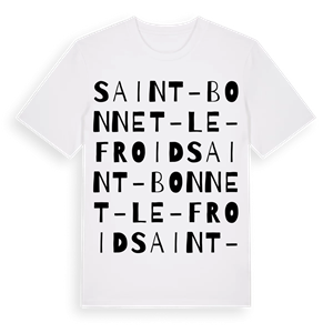 Saint-Bonnet-le-Froid ordlek t-shirt – ekologisk bomull t-shirt från Pinshirt