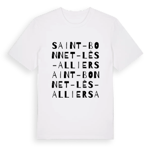 Saint-Bonnet-lès-Allier ordlek t-shirt – ekologisk bomull t-shirt från Pinshirt