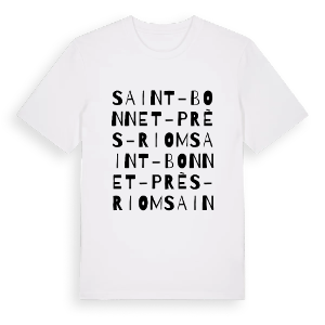 Saint-Bonnet-près-Riom ordlek t-shirt – ekologisk bomull t-shirt från Pinshirt