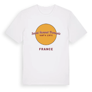 Saint-Bonnet-Tronçais cirkel t-shirt – ekologisk bomull t-shirt från Pinshirt