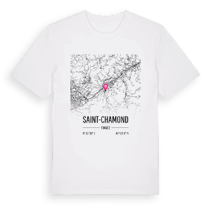 Saint-Chamond karta t-shirt – ekologisk bomull t-shirt från Pinshirt
