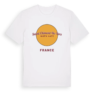 Saint-Clément-de-Vers cirkel t-shirt – ekologisk bomull t-shirt från Pinshirt