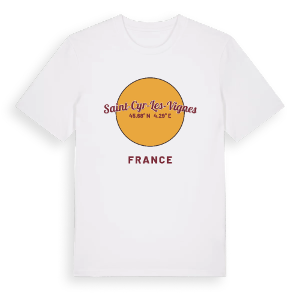 Saint-Cyr-les-Vignes cirkel t-shirt – ekologisk bomull t-shirt från Pinshirt