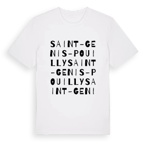 Saint-Genis-Pouilly ordlek t-shirt – ekologisk bomull t-shirt från Pinshirt