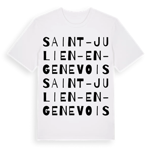 Saint-Julien-en-Genevois ordlek t-shirt – ekologisk bomull t-shirt från Pinshirt