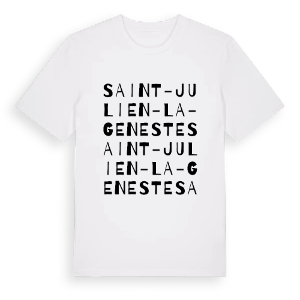 Saint-Julien-la-Geneste ordlek t-shirt – ekologisk bomull t-shirt från PinShirt